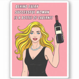 Pegatina Arte Pop Divertido Vino Retro Vintage Humor 