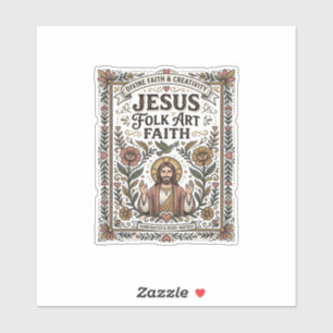 Pegatina Arte popular de Jesús Fe Jesús Arte popular Cristi