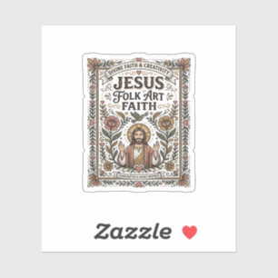 Pegatina Arte popular de Jesús Fe Jesús Arte popular Cristi