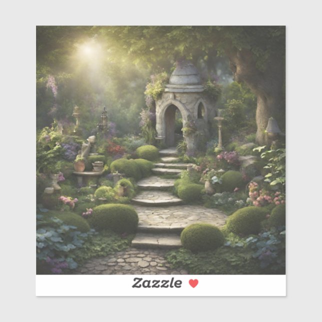 Pegatina Arte santuario de jardines (Hoja)