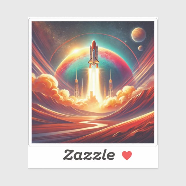 Pegatina arte surrealista (Hoja)