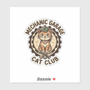 Pegatina Arte vectorial de gato de garaje mecánico - Gara d