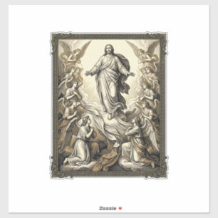 Pegatina Arte vectorial de grabado de ángel de ascensión vi