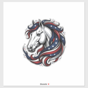 Pegatina Arte vectorial de grabado vintage de caballo patri
