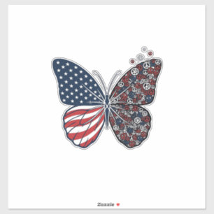 Pegatina Arte vectorial de mariposa de la paz patriótica vi
