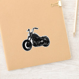 Pegatina Arte vectorial de motocicleta clásica cruiser en b