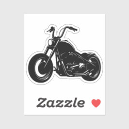 Pegatina Arte vectorial de motocicleta clásica cruiser negr