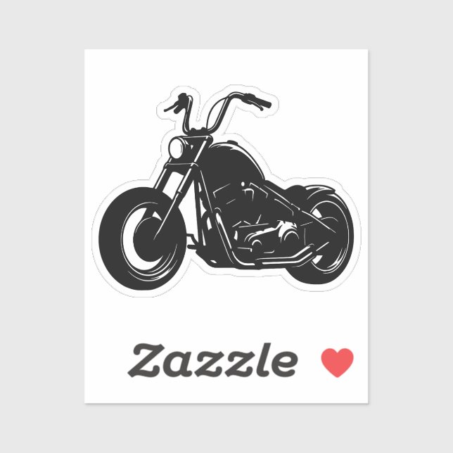 Pegatina Arte vectorial de motocicleta clásica cruiser negr (Hoja)