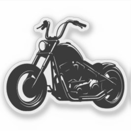 Pegatina Arte vectorial de motocicleta clásica cruiser negr