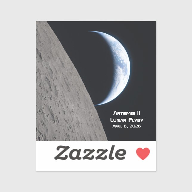 Pegatina Artemis II sobrevuelo lunar (Hoja)