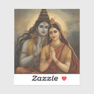 Pegatina Artes de pintura de Mahadev y Mata Parvati