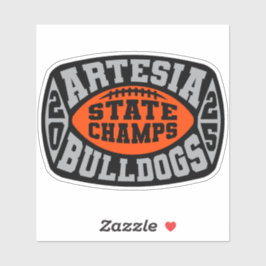 Pegatina Artesia Bulldogs "State Champs" Sticker