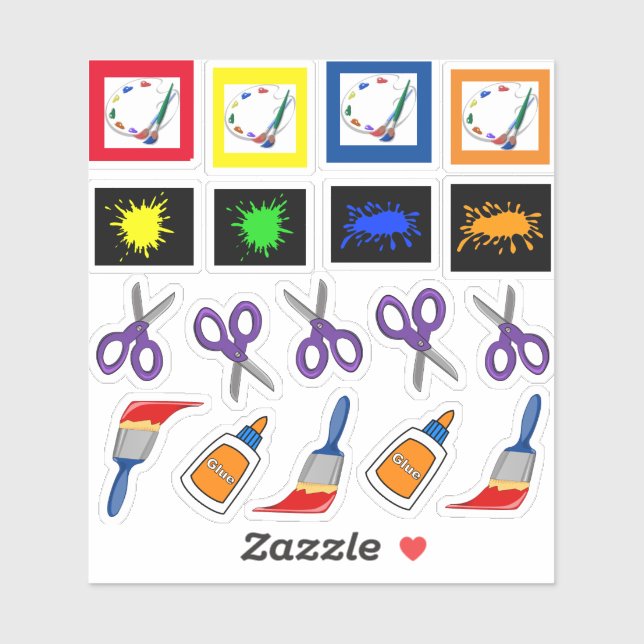 Pegatina Artículos de arte (Hoja)