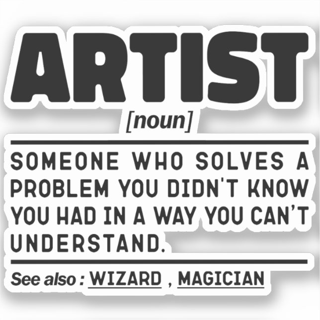 Pegatina Artist Noun Definition Funny Sayings Guay (Anverso)