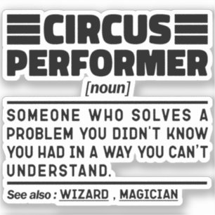 Pegatina Artista de Circo Definición de Sustantivo Amante d