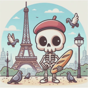 Pegatina Artista de esqueletos en París