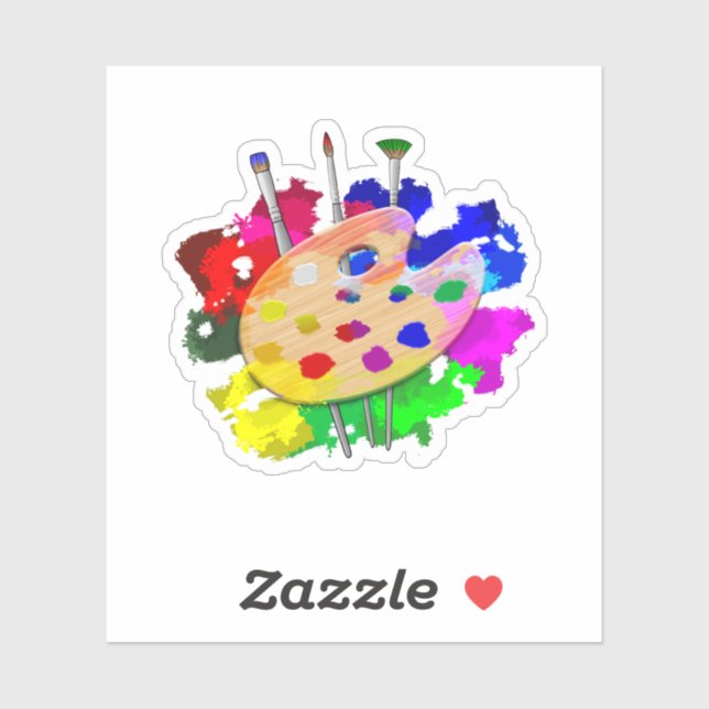 Pegatina Artista de paletas artísticas (Hoja)