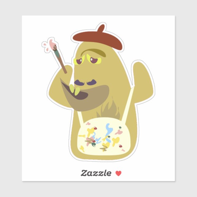 Pegatina Artista Monster Personalizado personaje de diversi (Hoja)