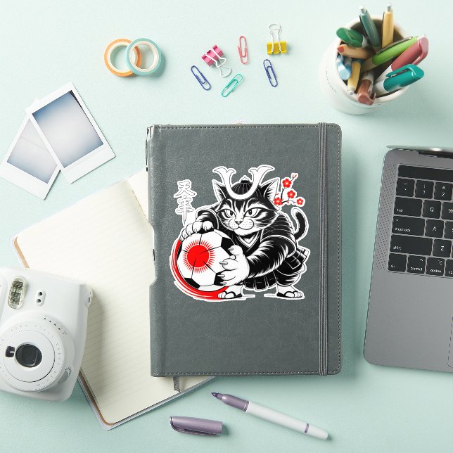 Pegatina Artistic Samurai Cat Soccer For Laptops & Cars (Funda para iPad)