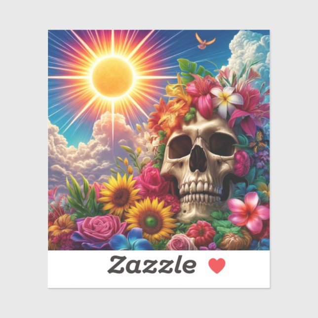 Pegatina Artsy Skull (Hoja)