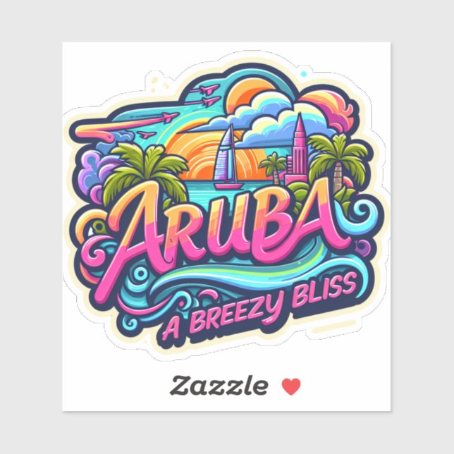 Pegatina Aruba breezy bliss (Hoja)