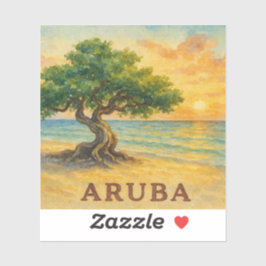 Pegatina Aruba Eagle Beach Divi Tree Hora Dorada