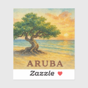 Pegatina Aruba Eagle Beach Divi Tree Hora Dorada