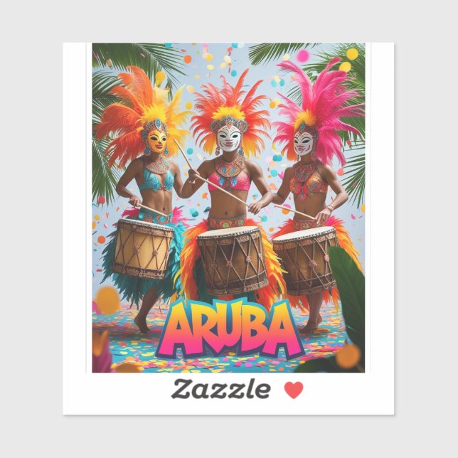 Pegatina Aruba es hora de celebrar  (Hoja)