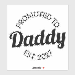 Pegatina Ascendido a Papá Desde 2027 Nuevo Papá Baby Shower