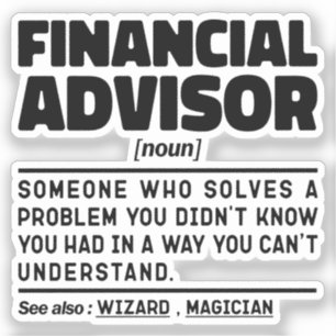 Pegatina Asesor Financiero Sustantivo Finanzas Genial Consu