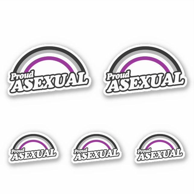 Pegatina Aséxual y Orgulloso (Anverso)