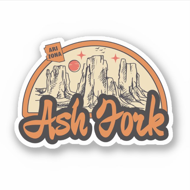 Pegatina Ash Fork, Arizona (Anverso)