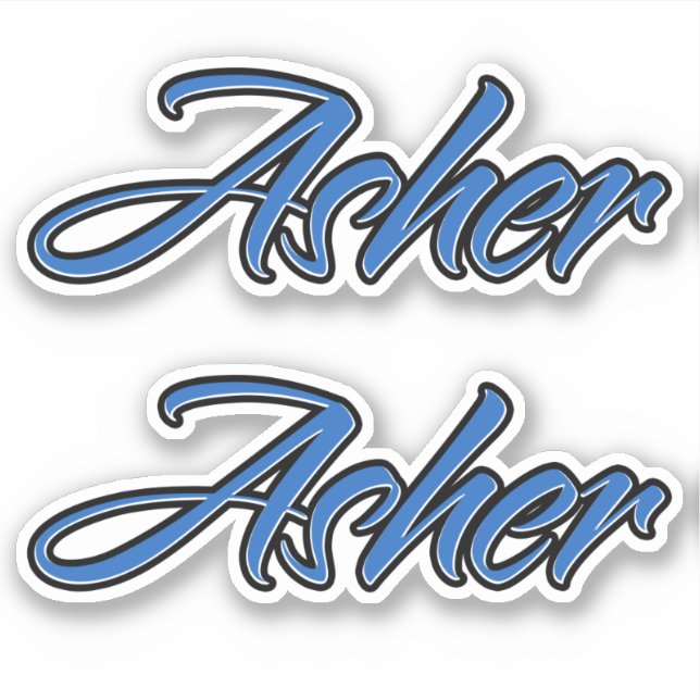 Pegatina Asher Name blue Aufkleber Sticker Stickerset (Anverso)