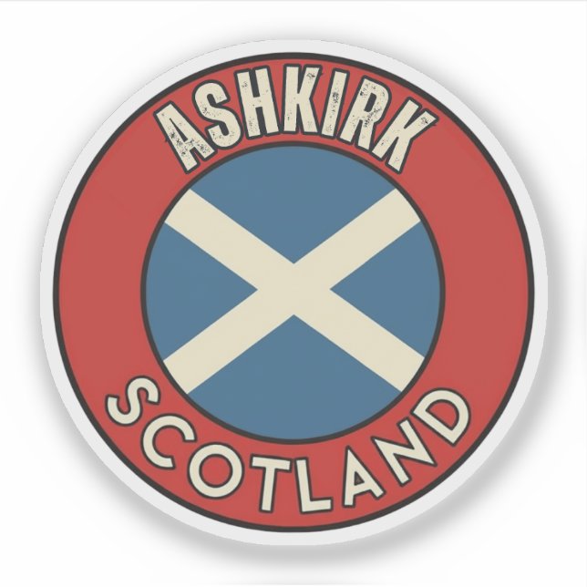 Pegatina Ashkirk, Escocia (Anverso)