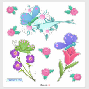 Pegatina Así que flores de Bonito y mariposas
