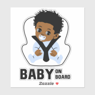 Pegatina Asiento de coche para bebé niño afroamericano