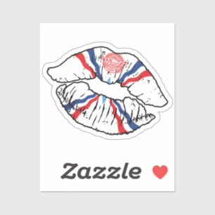 Pegatina Asiria Assyria Lipstick Love Flag