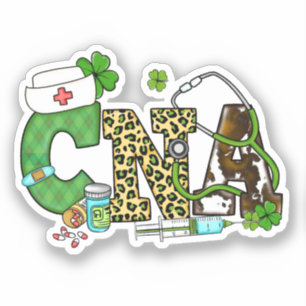 Pegatina Asistente de Enfermería certificado St. Patrick