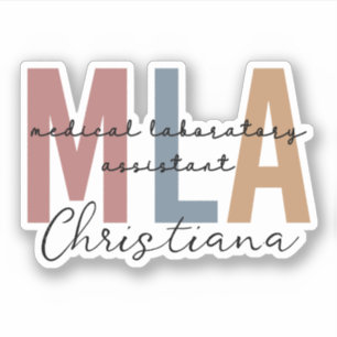 Pegatina Asistente de Laboratorio Médico de MLA Personaliza