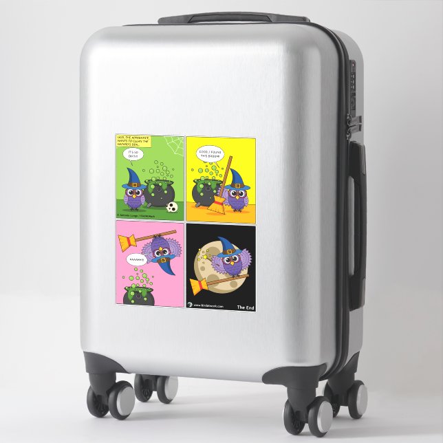 Pegatina Asistente para aprendices - Cómic de limpieza (Maleta)