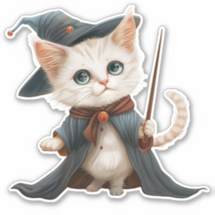 Pegatina Asistente para gatos mágicos/Pegatina de brujas