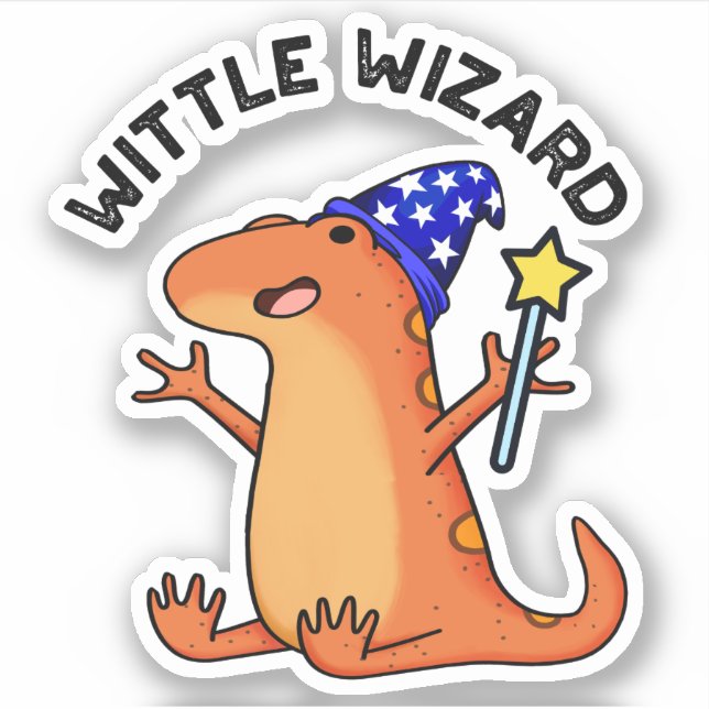 Pegatina Asistente para testigos Funny Lizard Pun (Anverso)