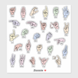 Pegatina ASL ABC Sticker – Bright & Educational Sticker