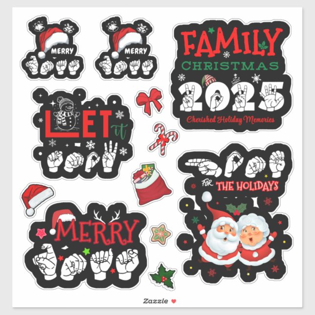 Pegatina ASL Christmas Stickers (Hoja)