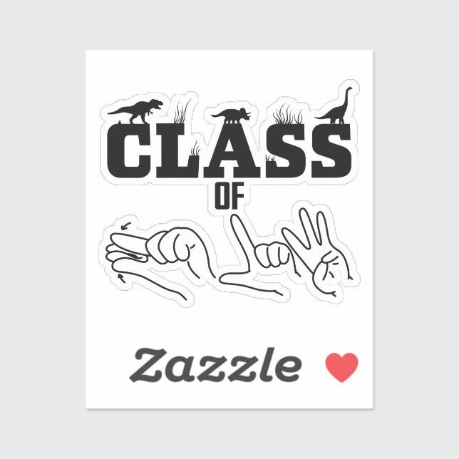 Pegatina ASL - Clase de 2026 - Diseño ASL de graduación (Hoja)