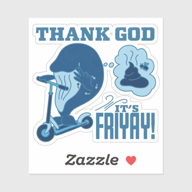 Pegatina ASL Friday Design - Thank God It’s Friyay!  (Hoja)