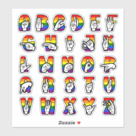 Pegatina ASL Pride Alphabet