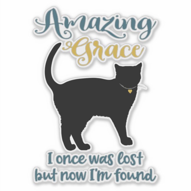 Pegatina Asombroso Gato de Rescate Grace (Anverso)
