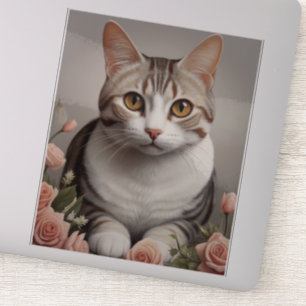 Pegatina Asombroso gato norteamericano de Shorthair con un 