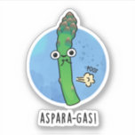 Pegatina Aspara-gas Funny Asparagus Veggie Pun<br><div class="desc">El funny Asparagus Veggie Pun de Aspara-gas presenta un lindo espárrago que se ve un poco apestoso mientras deja salir un botín. Perfecto regalo de juego de palabras para la familia y los amigos que aman los agujeros veggie de espárragos bonitos.</div>